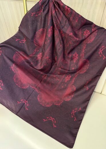 Sarmaşık Desen Pamuk İpek Şal -41200- Vişne Çürüğü