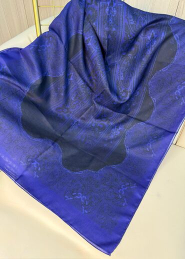 Sarmaşık Desen Pamuk İpek Şal -41200- Morcivert