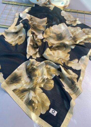 Rosaline Desen Pamuk İpek Şal-13000-Adaçayı