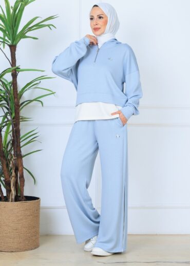 Alo Oysho Kumaş İçlikli İkil Takım - Bebe Mavisi