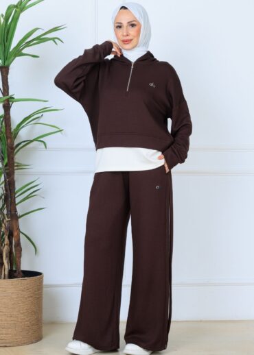 Alo Oysho Kumaş İçlikli İkil Takım - Kahve - 2 (40-42)