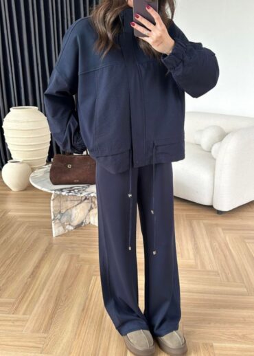 Aurex Garnili Paraşüt Detaylı İkili Takım - Lacivert