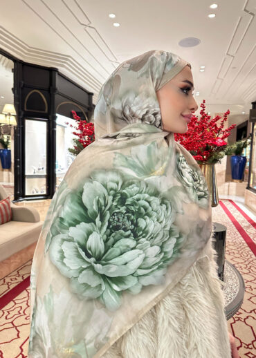 Flora Vual İpek Şal 10100 - Mint