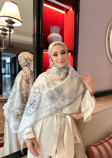 Flora Vual İpek Şal 10100 - Duman Gri