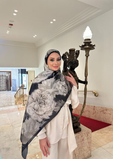 Flora Vual İpek Şal 10100 - Lacivert