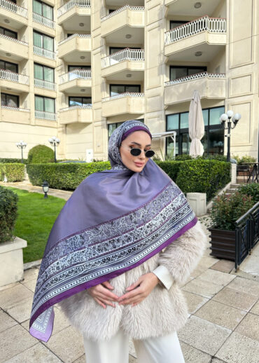 Çini Rüyası Vual İpek Şal 10101 - Mürdün