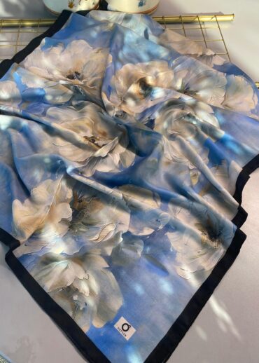 Rosaline Desen Pamuk İpek Şal-13000-Mercan