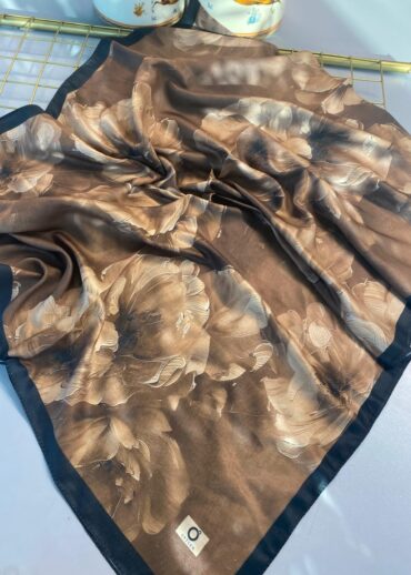 Rosaline Desen Pamuk İpek Şal-13000-Zeytin Yeşili