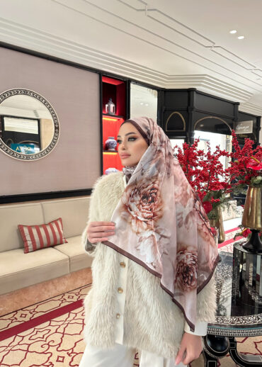 Flora Vual İpek Şal 10100 - Acı Kahve