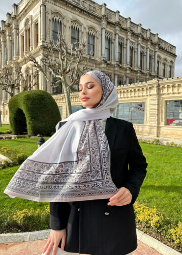 Çini Rüyası Vual İpek Şal 10101 - Vizon