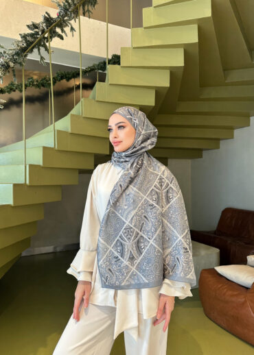 Şehnaz Vual İpek Şal 10103 - Gümüş Kadeh