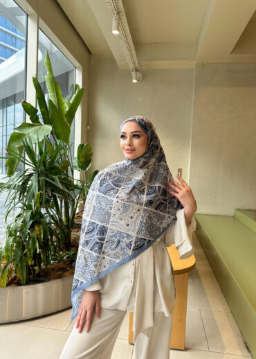 Şehnaz Vual İpek Şal 10103 - İndigo