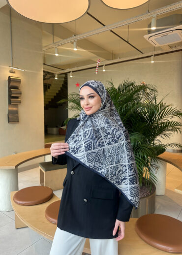 Şehnaz Vual İpek Şal 10103 - Lacivert Taş