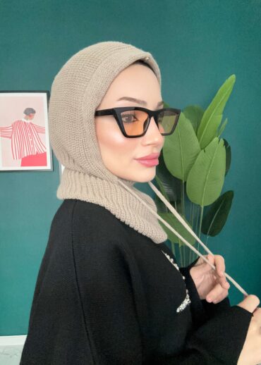 Triko Başlık Balaclava 25801 - Bej