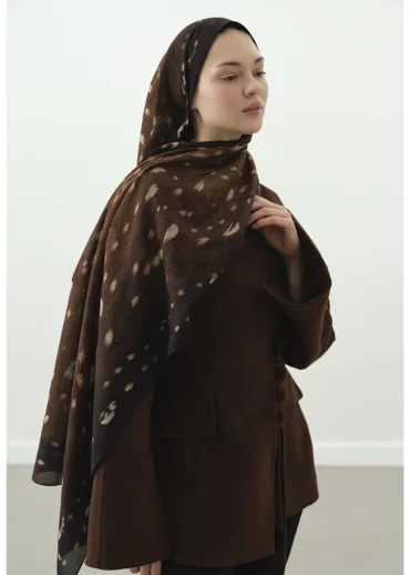 Ceylan Desen Şal -Kahve