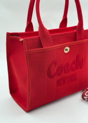 Coach canvas büyük boy kırmızı çanta
