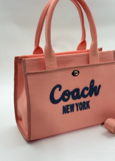 Coach canvas büyük boy pembe çanta