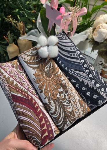 3'Lü Tablo Desen Doğal Elyaf Avantajlı Kutu