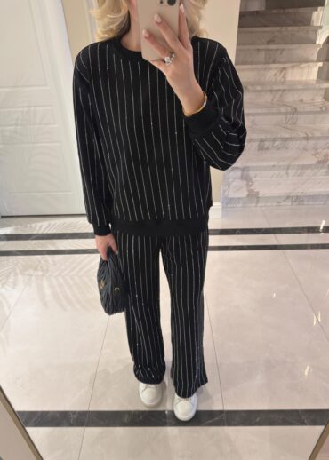 Taşlı İkili Takım - Siyah