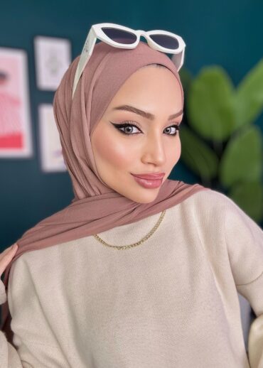 Penye Şal Hijap Modeli - Vizon