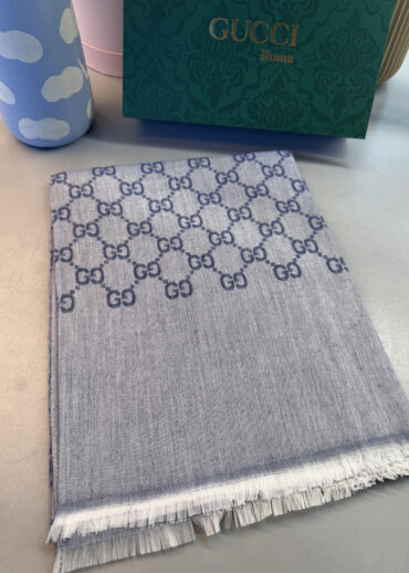 A Kalite İthal Yün İpek Şal - Kot Mavi